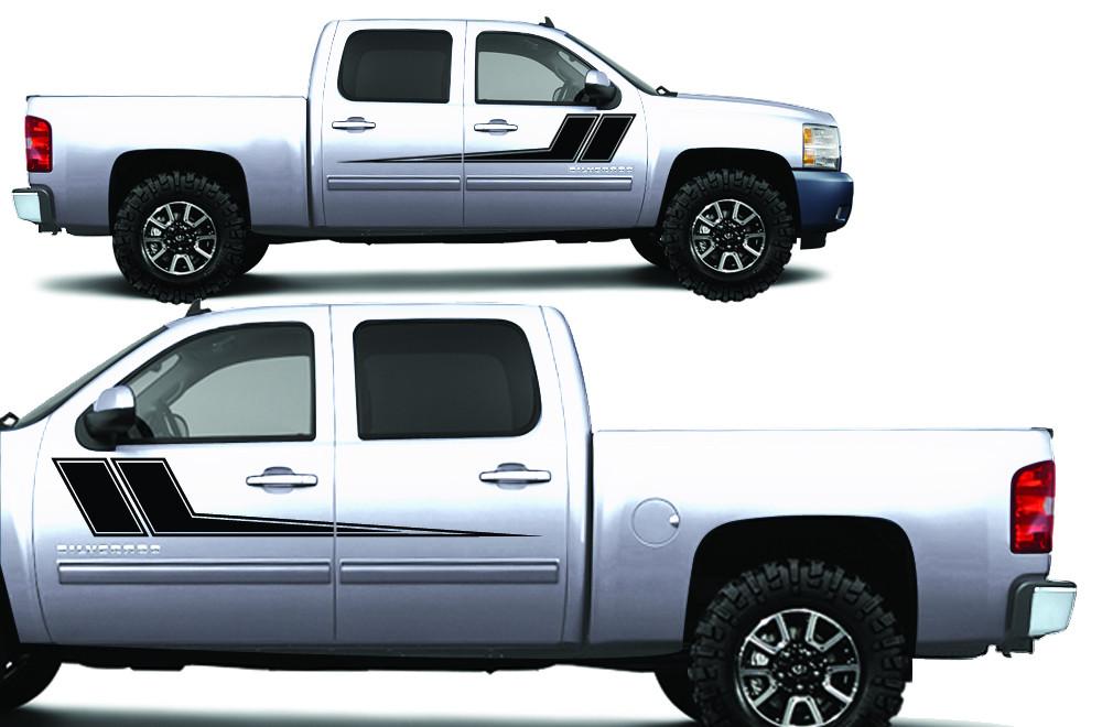 Chevy Silverado Vinyl Stripes Wrap Kit (2008-2013) Rally Stripes - RacerX Customs