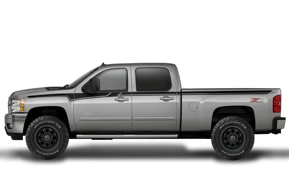 Chevy Silverado Vinyl Stripes Wrap Kit (2008-2013) Side Stripes - RacerX Customs