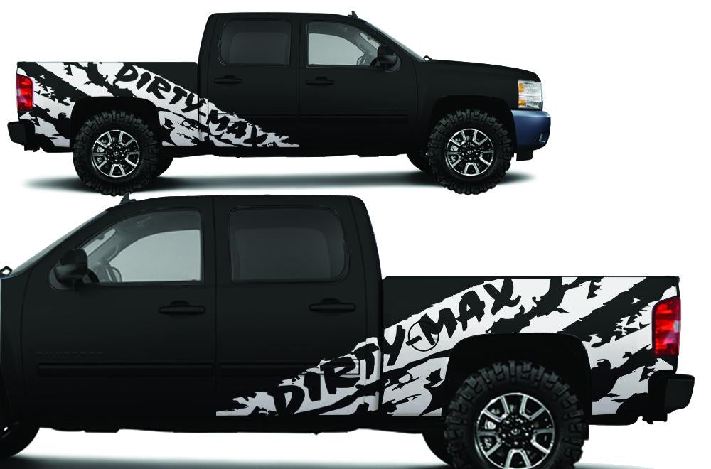 Chevy Silverado Extended-Cab Wrap (2008-2013) Vinyl - DirtyMax - RacerX Customs