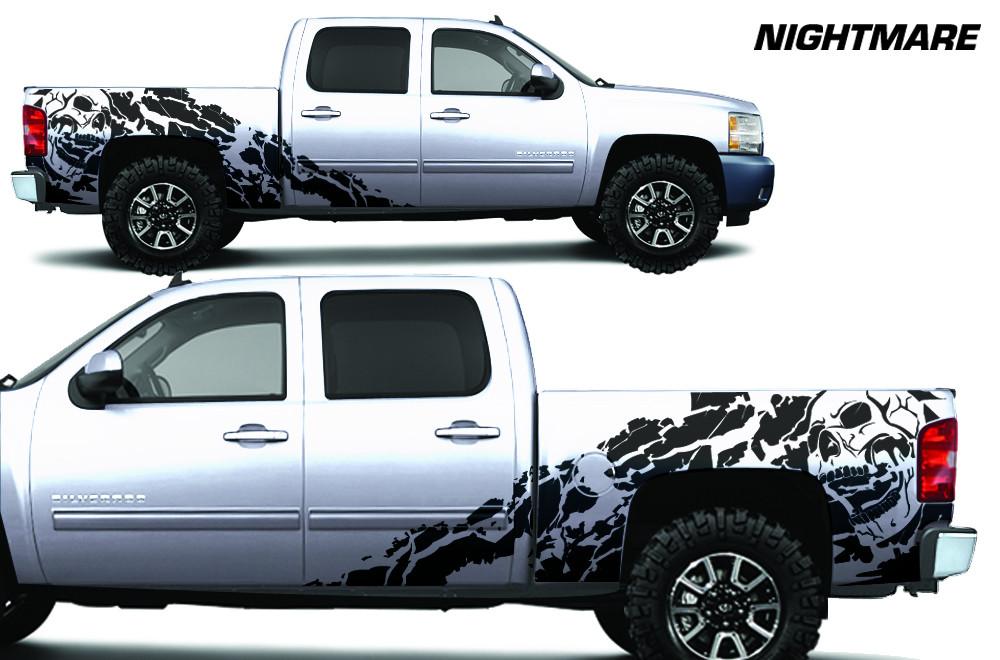 Chevy Silverado Extended Cab Wrap (2008-2013) Vinyl - Nightmare - RacerX Customs