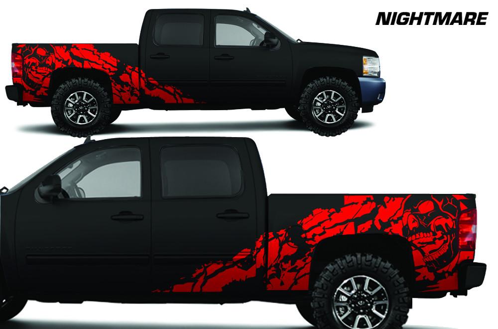 Chevy Silverado Extended Cab Wrap (2008-2013) Vinyl - Nightmare - RacerX Customs