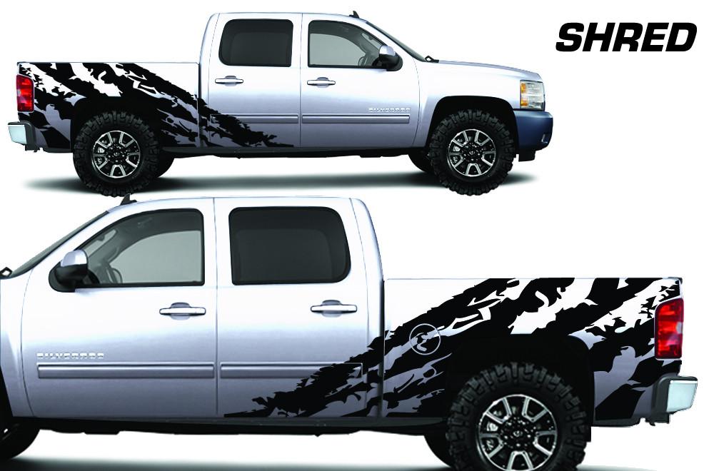 Chevy Silverado Extended Cab Wrap (2008-2013) Vinyl - Shred - RacerX Customs