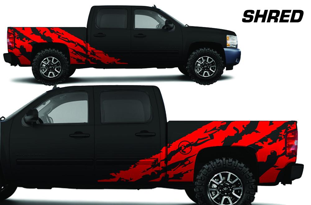 Chevy Silverado Extended Cab Wrap (2008-2013) Vinyl - Shred - RacerX Customs