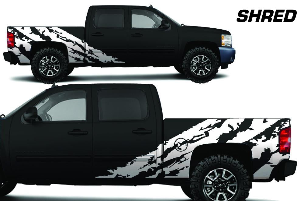 Chevy Silverado Extended Cab Wrap (2008-2013) Vinyl - Shred - RacerX Customs