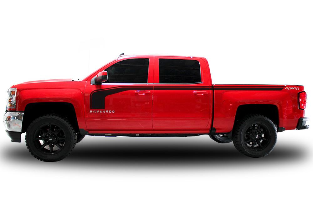 Chevy Silverado Vinyl Stripes Wrap Kit (2014-2017) Rally Stripes - RacerX Customs