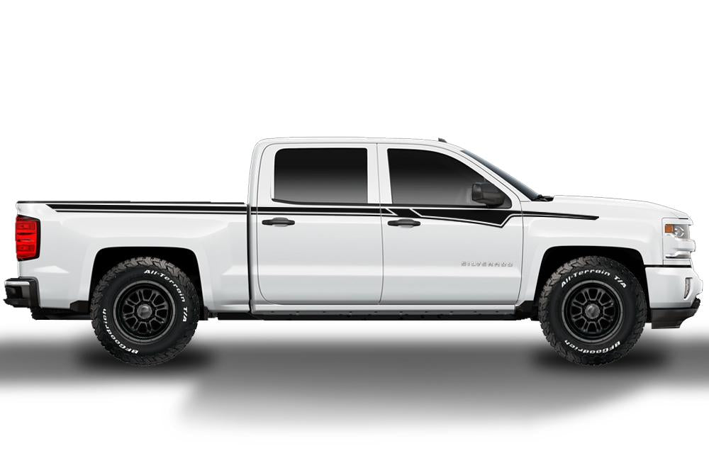 Chevy Silverado Vinyl Stripes Wrap Kit (2014-2017) Side Stripes - RacerX Customs