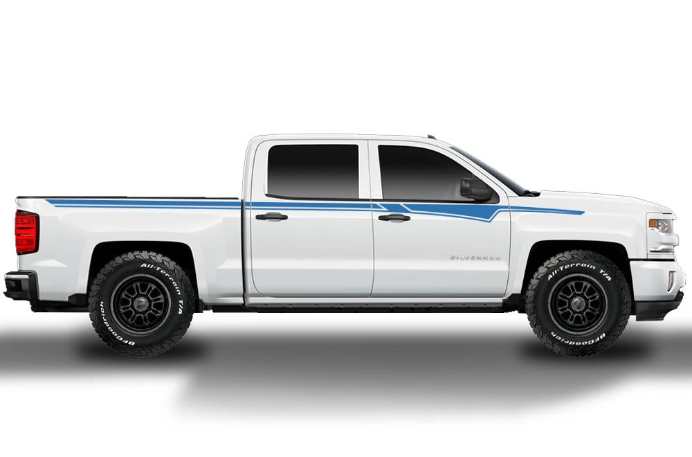 Chevy Silverado Vinyl Stripes Wrap Kit (2014-2017) Side Stripes - RacerX Customs