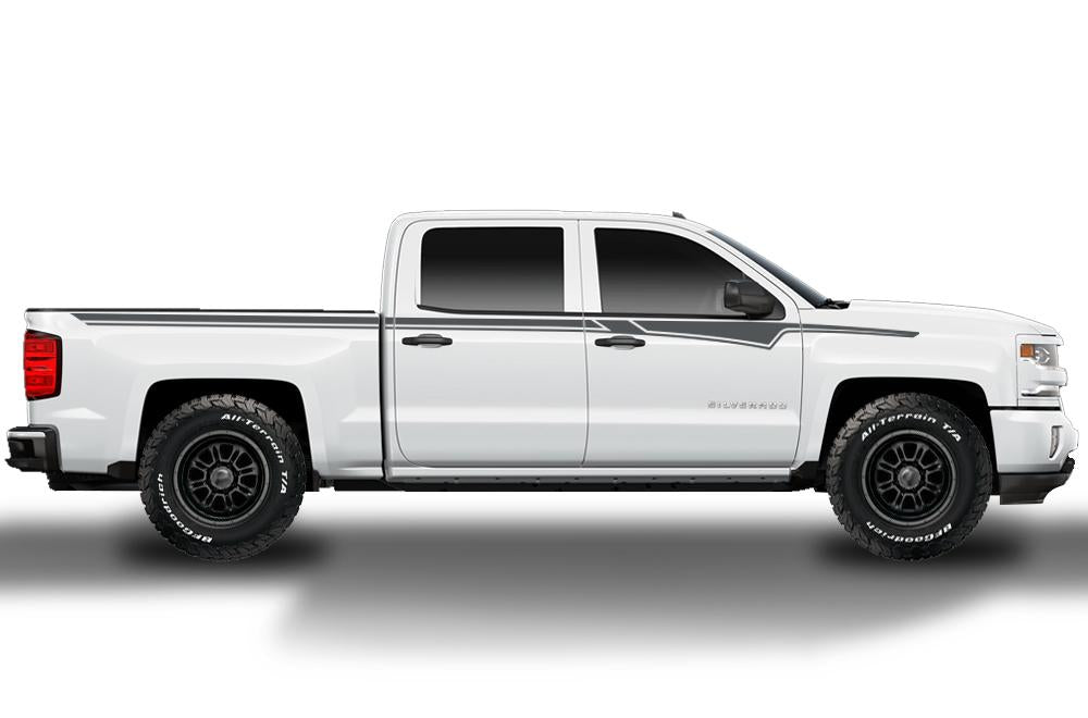Chevy Silverado Vinyl Stripes Wrap Kit (2014-2017) Side Stripes - RacerX Customs