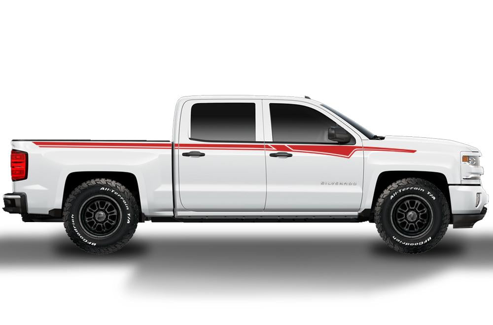 Chevy Silverado Vinyl Stripes Wrap Kit (2014-2017) Side Stripes - RacerX Customs