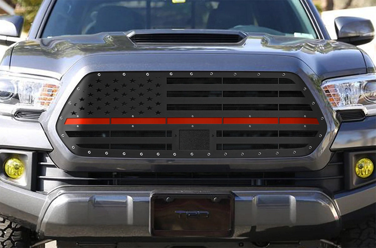Toyota Tacoma Steel Grille ('18-'23) Thin Red Line