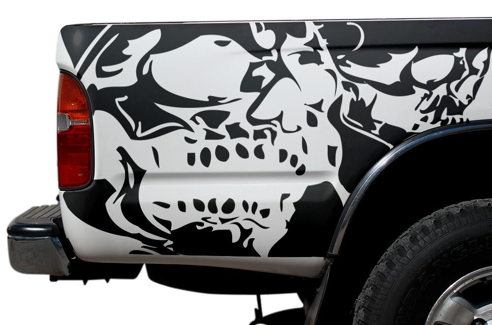 Toyota Tacoma Quarter Panel Vinyl Wrap (1995-2004) Double-Skull - RacerX Customs