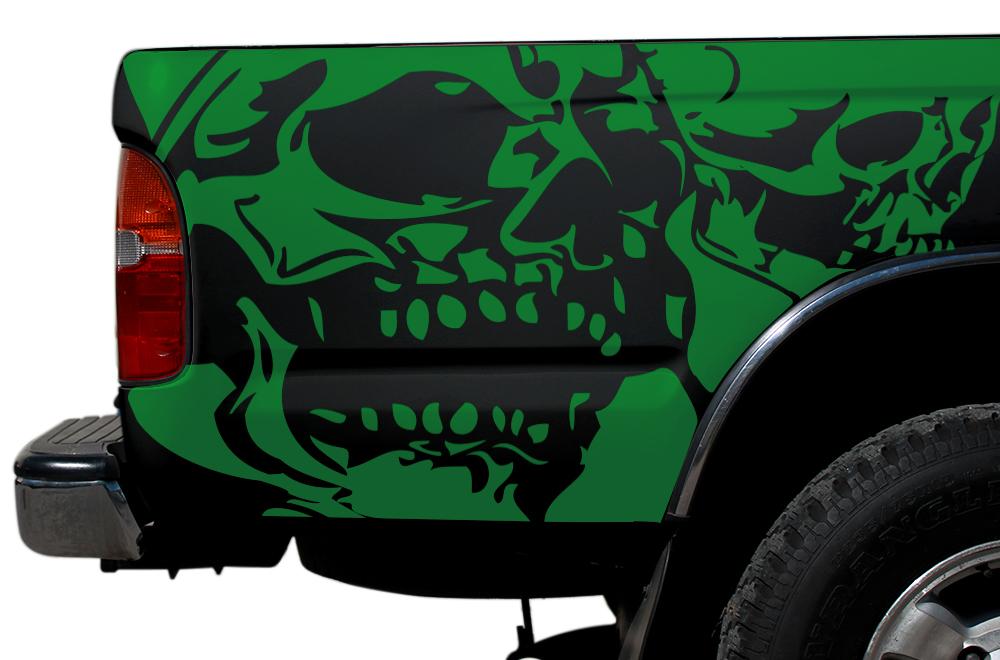 Toyota Tacoma Quarter Panel Vinyl Wrap (1995-2004) Double-Skull - RacerX Customs