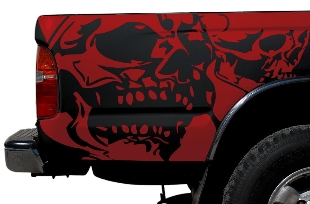 Toyota Tacoma Quarter Panel Vinyl Wrap (1995-2004) Double-Skull - RacerX Customs