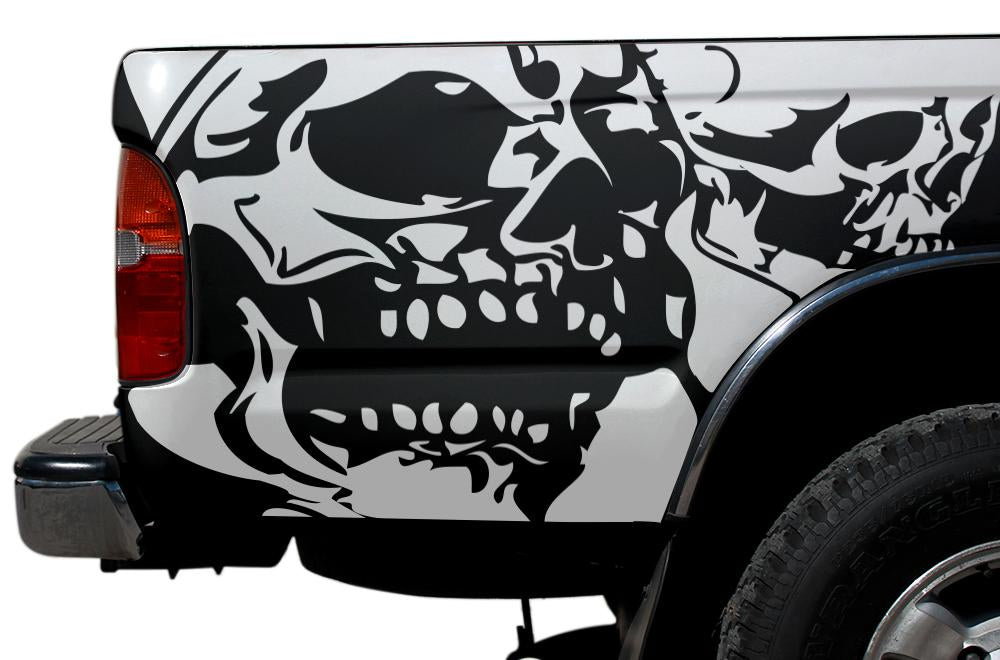 Toyota Tacoma Quarter Panel Vinyl Wrap (1995-2004) Double-Skull - RacerX Customs