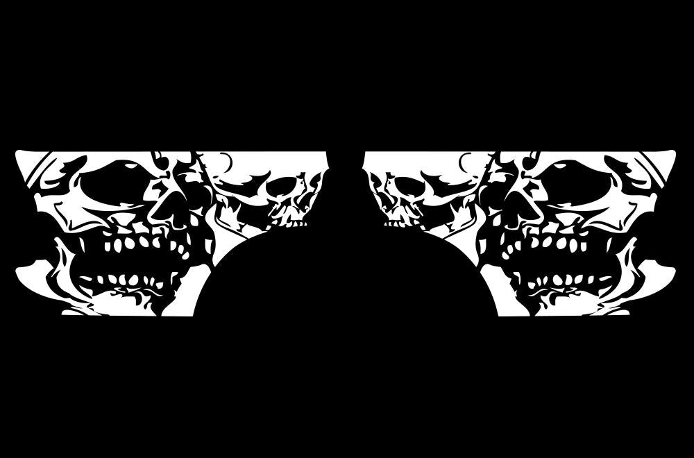 Toyota Tacoma Quarter Panel Vinyl Wrap (1995-2004) Double-Skull - RacerX Customs