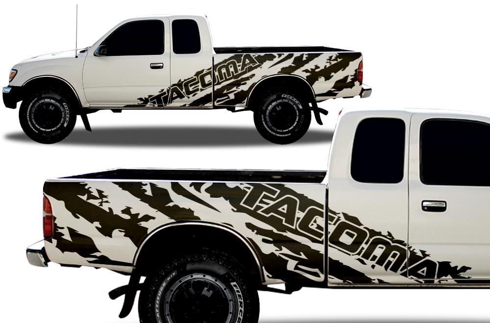 Toyota Tacoma Ex-Cab Wrap Kit - Viny (1995-2004) TACOMA-Shred - RacerX Customs