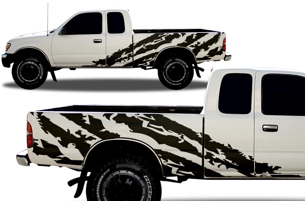 Toyota Tacoma Ex-Cab Wrap Kit - Vinyl (1995-2004) Shred - RacerX Customs
