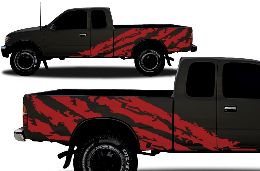 Toyota Tacoma Ex-Cab Wrap Kit - Vinyl (1995-2004) Shred - RacerX Customs