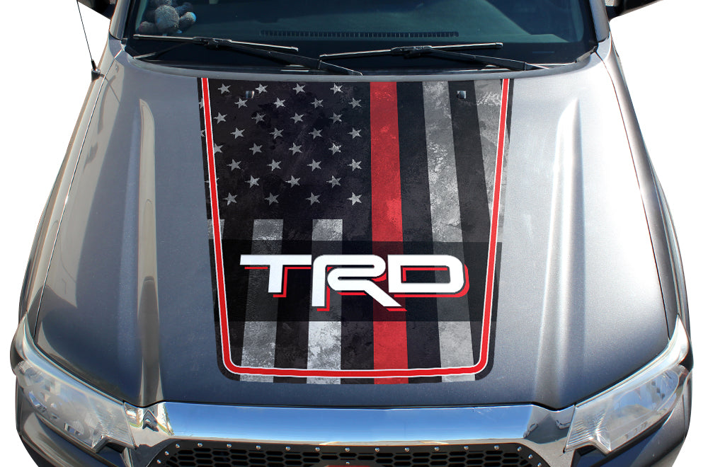 Toyota Tacoma Hood Graphics (2005-2015) THIN RED LINE w/ TRD - RacerX Customs