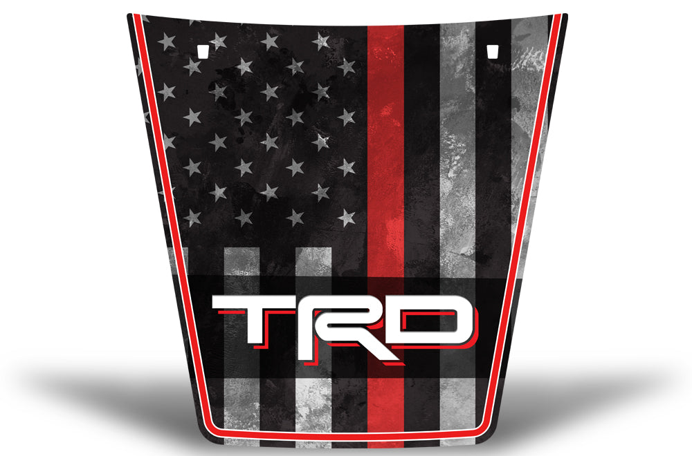 Toyota Tacoma Hood Graphics (2005-2015) THIN RED LINE w/ TRD - RacerX Customs