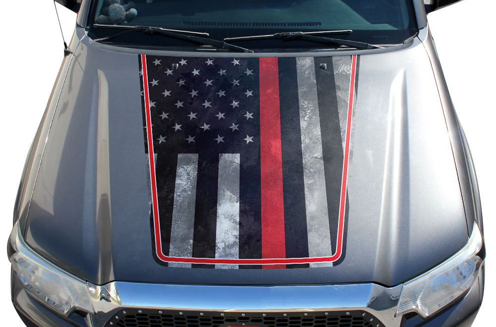 Toyota Tacoma Hood Graphics (2005-2015) THIN RED LINE - RacerX Customs