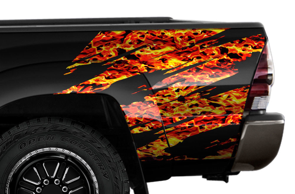 Toyota Tacoma Quarter Panel Graphics (2005-2015) FLAMES - RacerX Customs