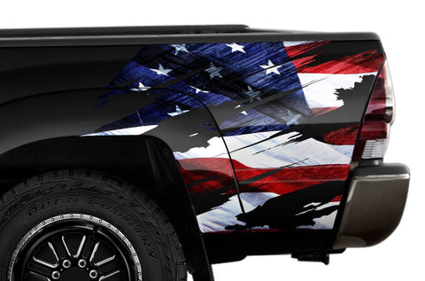 Toyota Tacoma Quarter Panel Graphics (2005-2015) AMERICAN FLAG - RacerX Customs