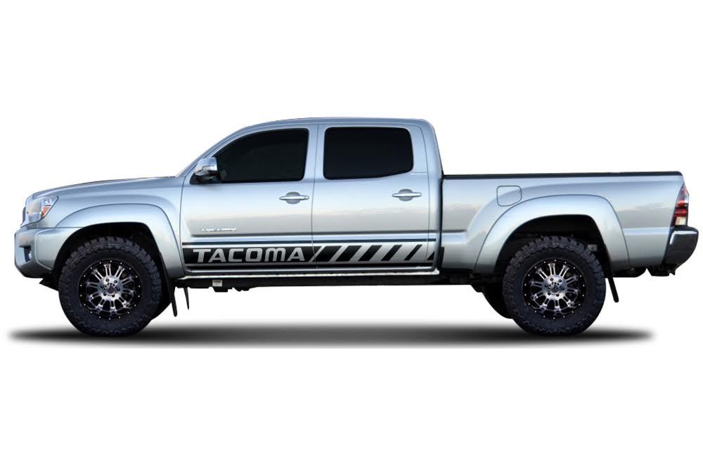 Toyota Tacoma 4-Door Rocker-Panel Wrap (2005-2015) TACOMA Logo - RacerX Customs