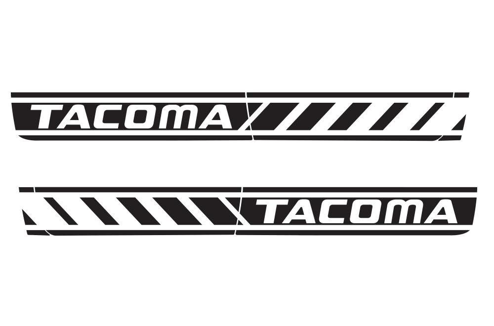Toyota Tacoma 4-Door Rocker-Panel Wrap (2005-2015) TACOMA Logo - RacerX Customs