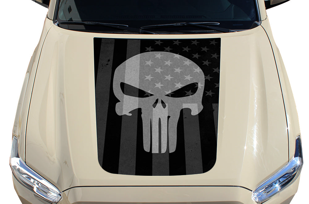 Toyota Tacoma Hood Graphics (2016-2018) SUBDUED PUNISHER - RacerX Customs