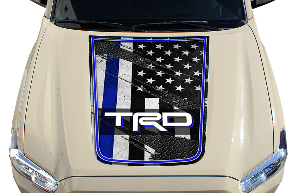 Toyota Tacoma Hood Graphics (2016-2018) THIN BLUE LINE w/ TRD - RacerX Customs