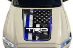 Toyota Tacoma Hood Graphics (2016-2018) THIN BLUE LINE w/ TRD - RacerX Customs