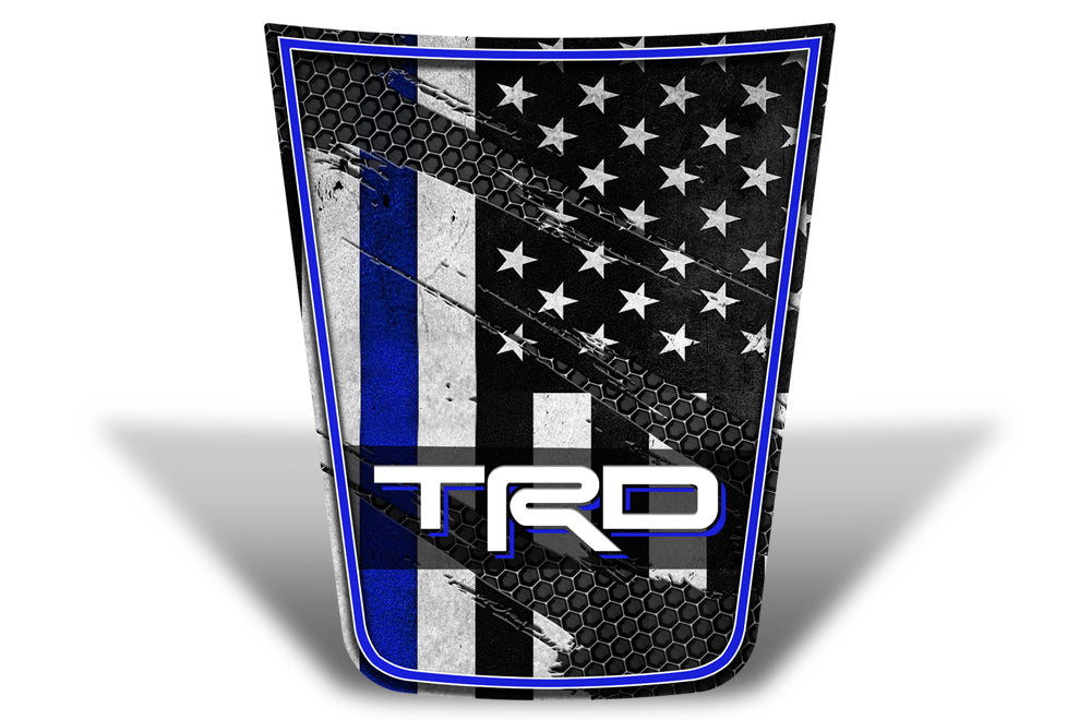 Toyota Tacoma Hood Graphics (2016-2018) THIN BLUE LINE w/ TRD - RacerX Customs