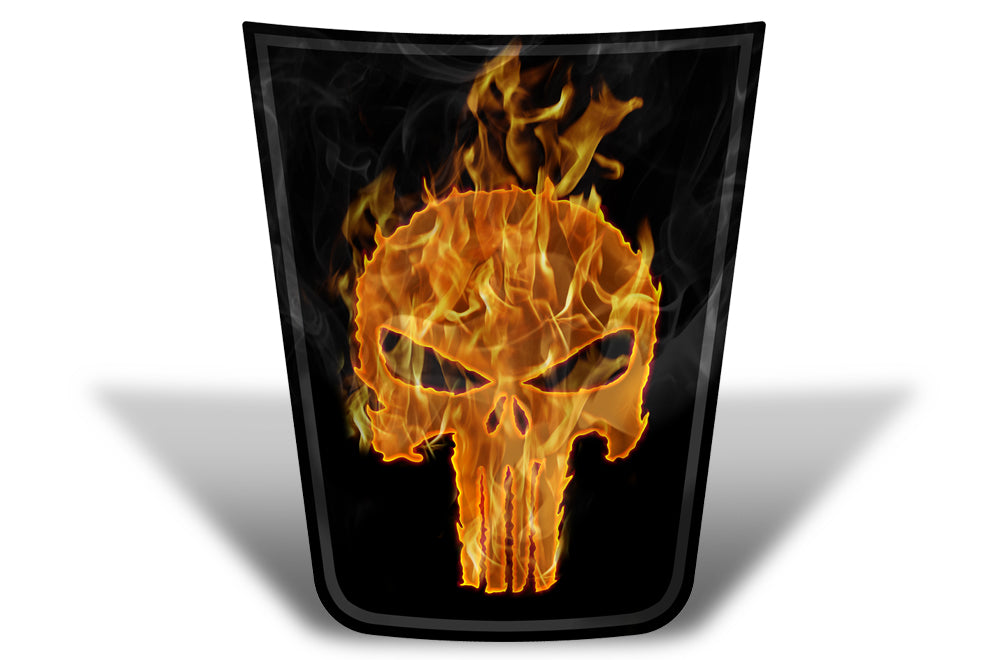 Toyota Tacoma Hood Graphics (2016-2018) PUNISHER w/ FLAMES - RacerX Customs