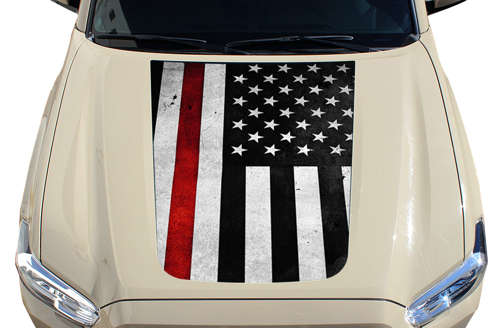 Toyota Tacoma Hood Graphics (2016-2018) THIN RED LINE - RacerX Customs