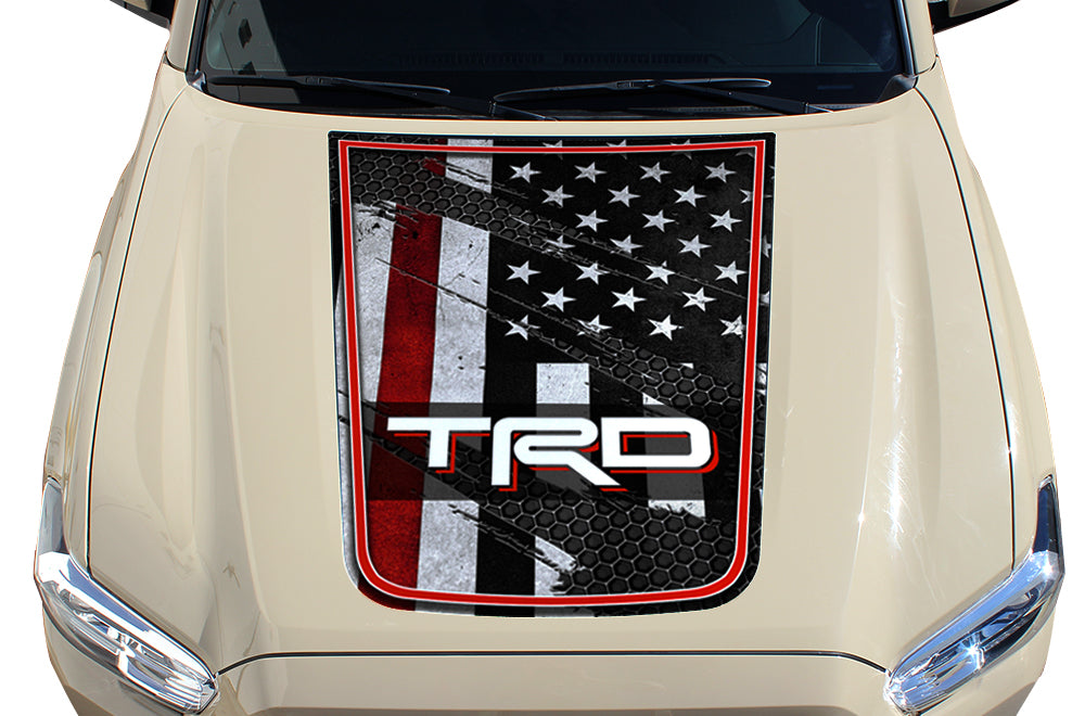 Toyota Tacoma Hood Graphics (2016-2018) THIN RED LINE w/ TRD - RacerX Customs