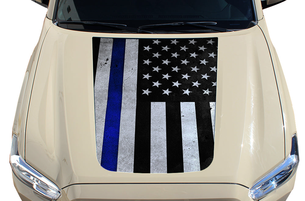 Toyota Tacoma Hood Graphics (2016-2018) THIN BLUE LINE - RacerX Customs