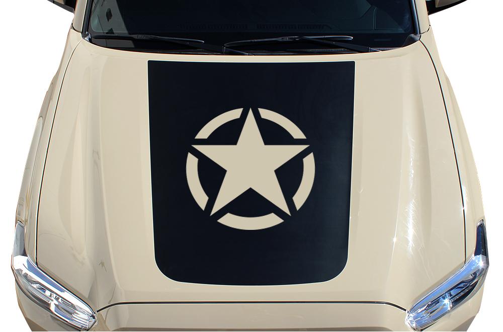Toyota Tacoma Hood Wrap (2016-2017) Vinyl - Army Star - RacerX Customs