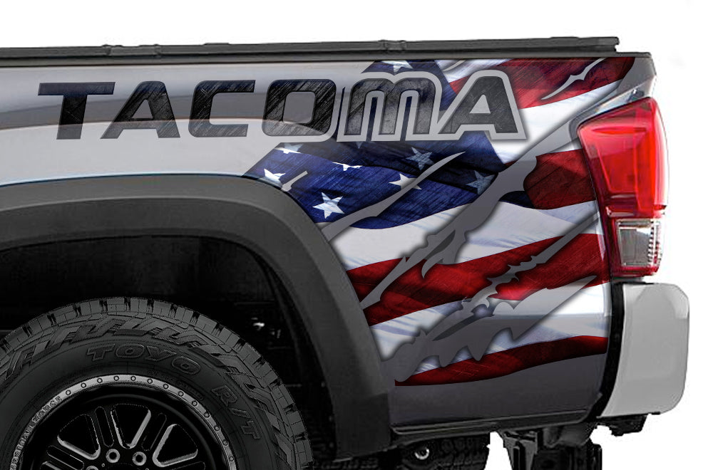 Toyota Tacoma Quarter Panel Graphics (2016-2018) STARS & STRIPES - RacerX Customs