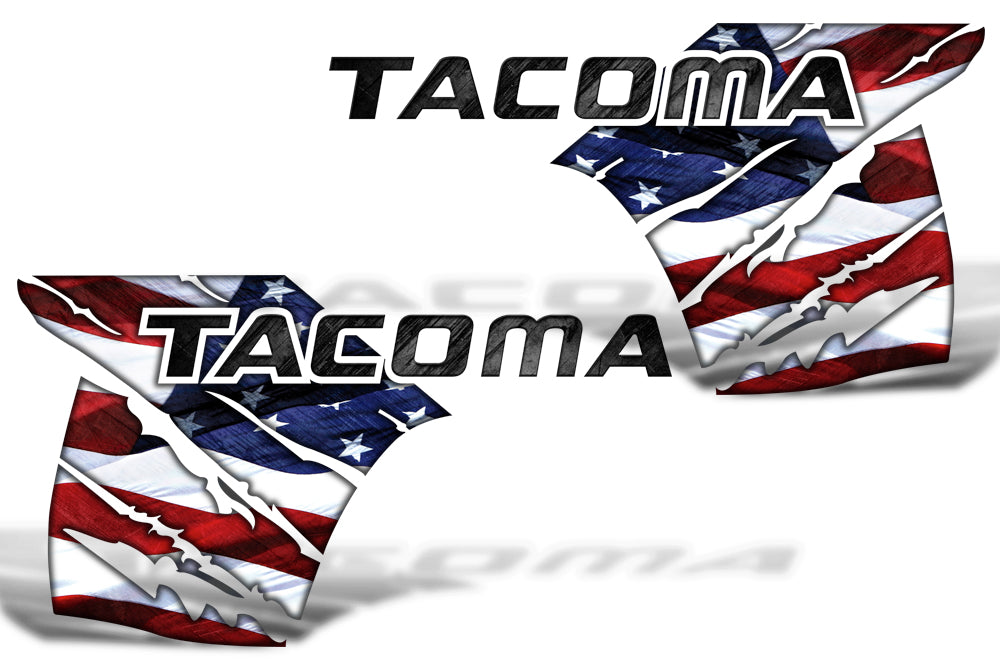 Toyota Tacoma Quarter Panel Graphics (2016-2018) STARS & STRIPES - RacerX Customs