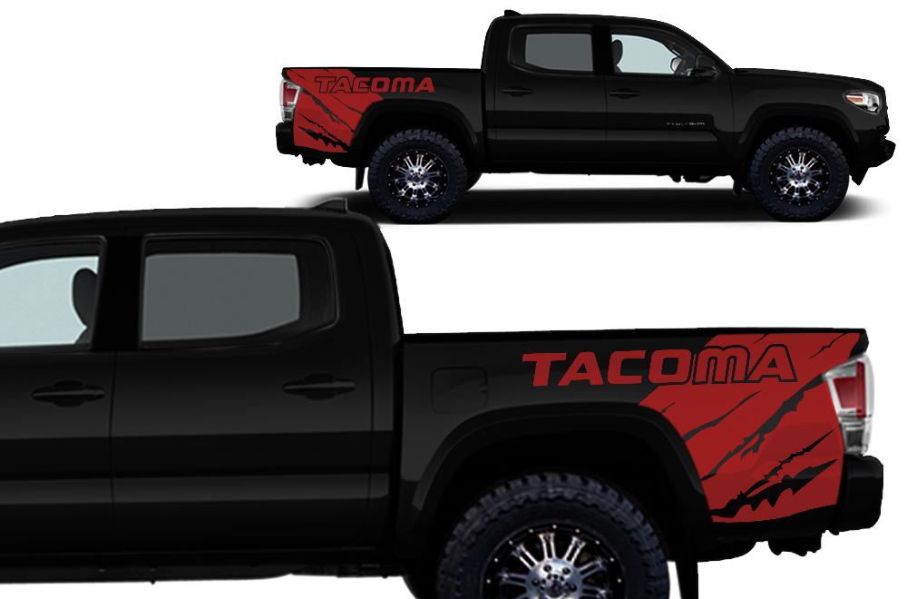 Toyota Tacoma Quarter Panel Vinyl Wrap Kit (2016-2017) TACOMA Logo - RacerX Customs