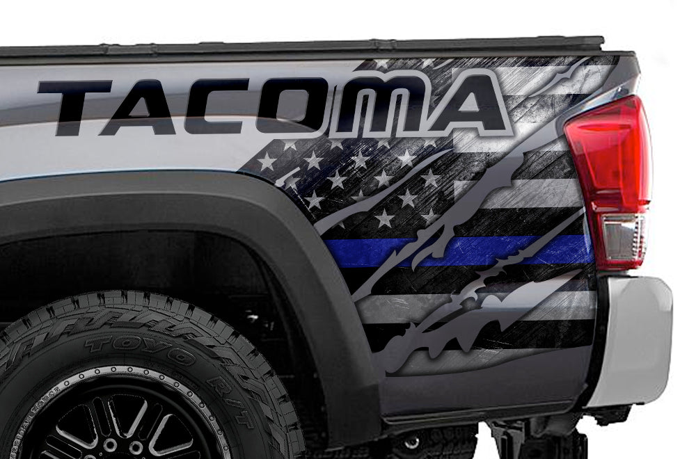 Toyota Tacoma Quarter Panel Graphics (2016-2018) THIN BLUE LINE - RacerX Customs
