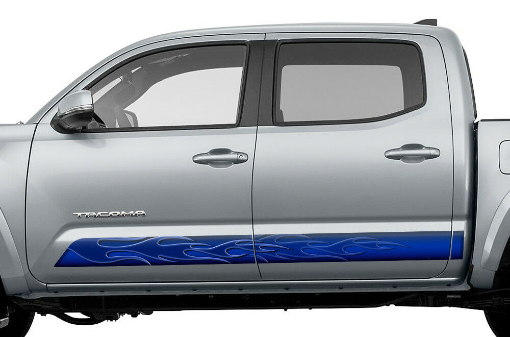 Toyota Tacoma Rocker Panel Graphics (2016-2018) GHOST FLAMES - RacerX Customs