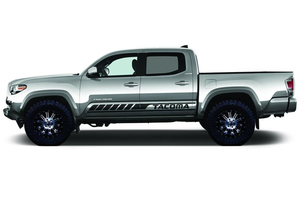 Toyota Tacoma Rocker Panel Vinyl Wrap (2016-2017) TACOMA Stripe - RacerX Customs