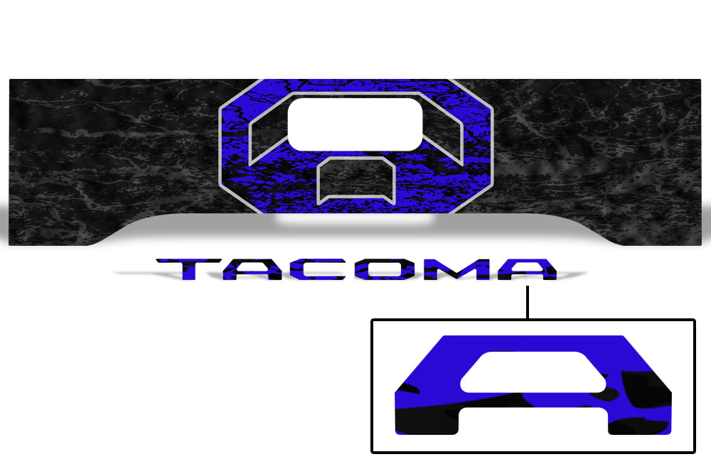 Toyota Tacoma Tailgate Graphics (2016-2018) BLACK-N-BLUE - RacerX Customs