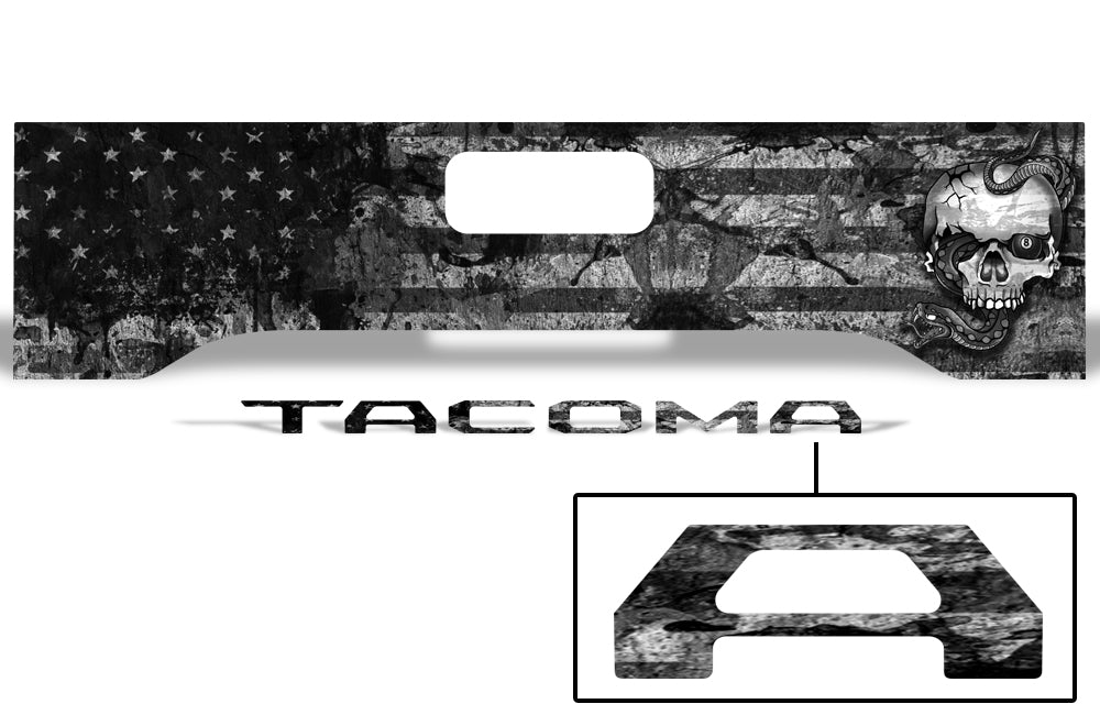Toyota Tacoma Tailgate Graphics (2016-2018) AMERICAN SKULL - RacerX Customs