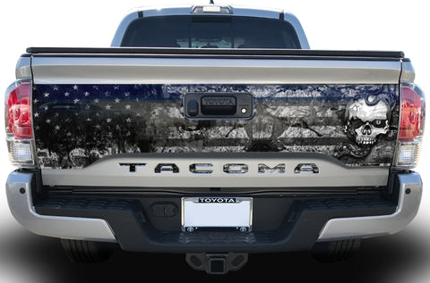 Toyota Tacoma Tailgate Graphics (2016-2018) AMERICAN SKULL - RacerX Customs