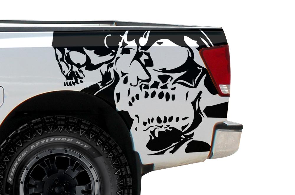 Nissan Titan Quarter Panel Vinyl Wrap (2004-2013) DoubleSkull - RacerX Customs