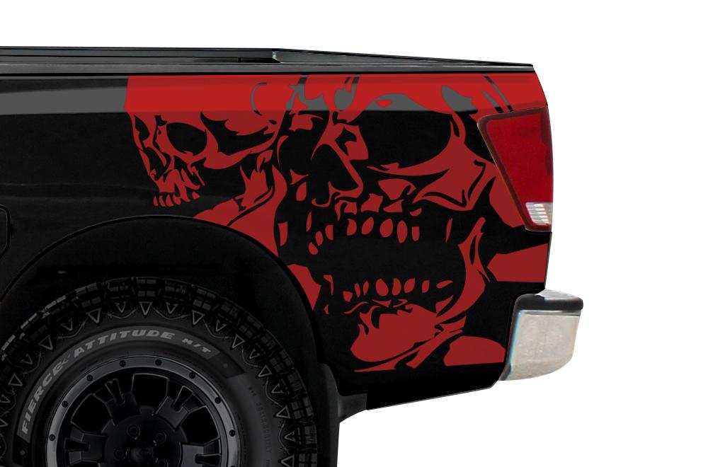 Nissan Titan Quarter Panel Vinyl Wrap (2004-2013) DoubleSkull - RacerX Customs