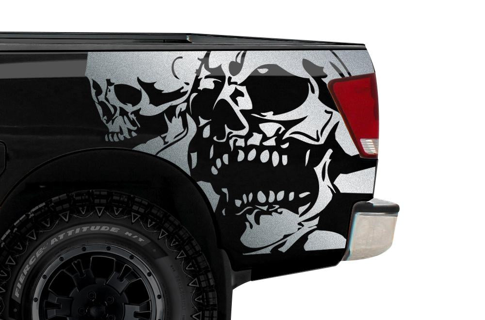Nissan Titan Quarter Panel Vinyl Wrap (2004-2013) DoubleSkull - RacerX Customs